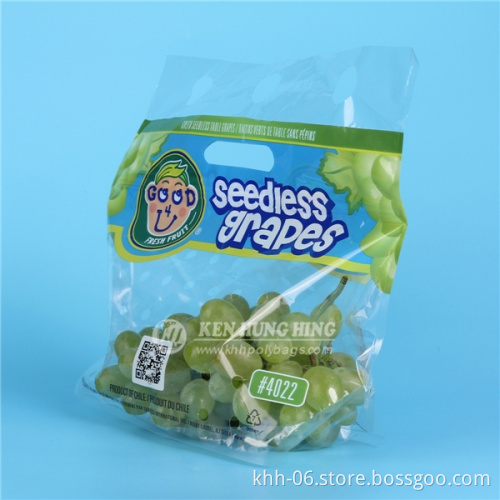 HDPE Laminated Material Customize Printing Clear Plastic Bag with Hang Hole for Fruit